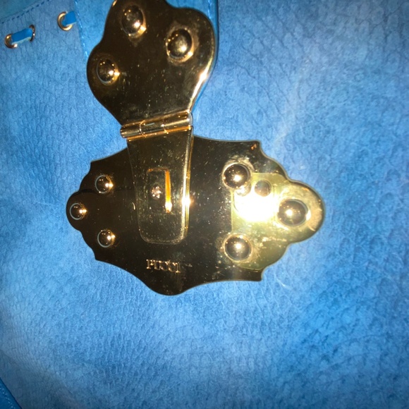 Stunning Large Emilio Pucci Turquoise Blue Suede Fringe Handbag - Picture 15 of 16